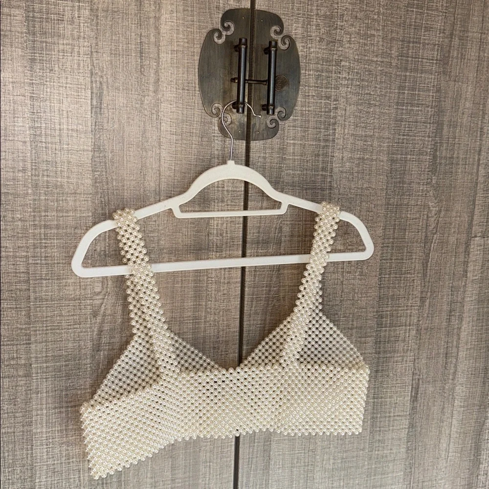 MANGO Beaded Faux Pearl Top - Picture 4 of 17